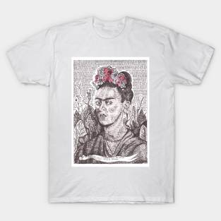 Typewriter Art: Frida Kahlo T-Shirt